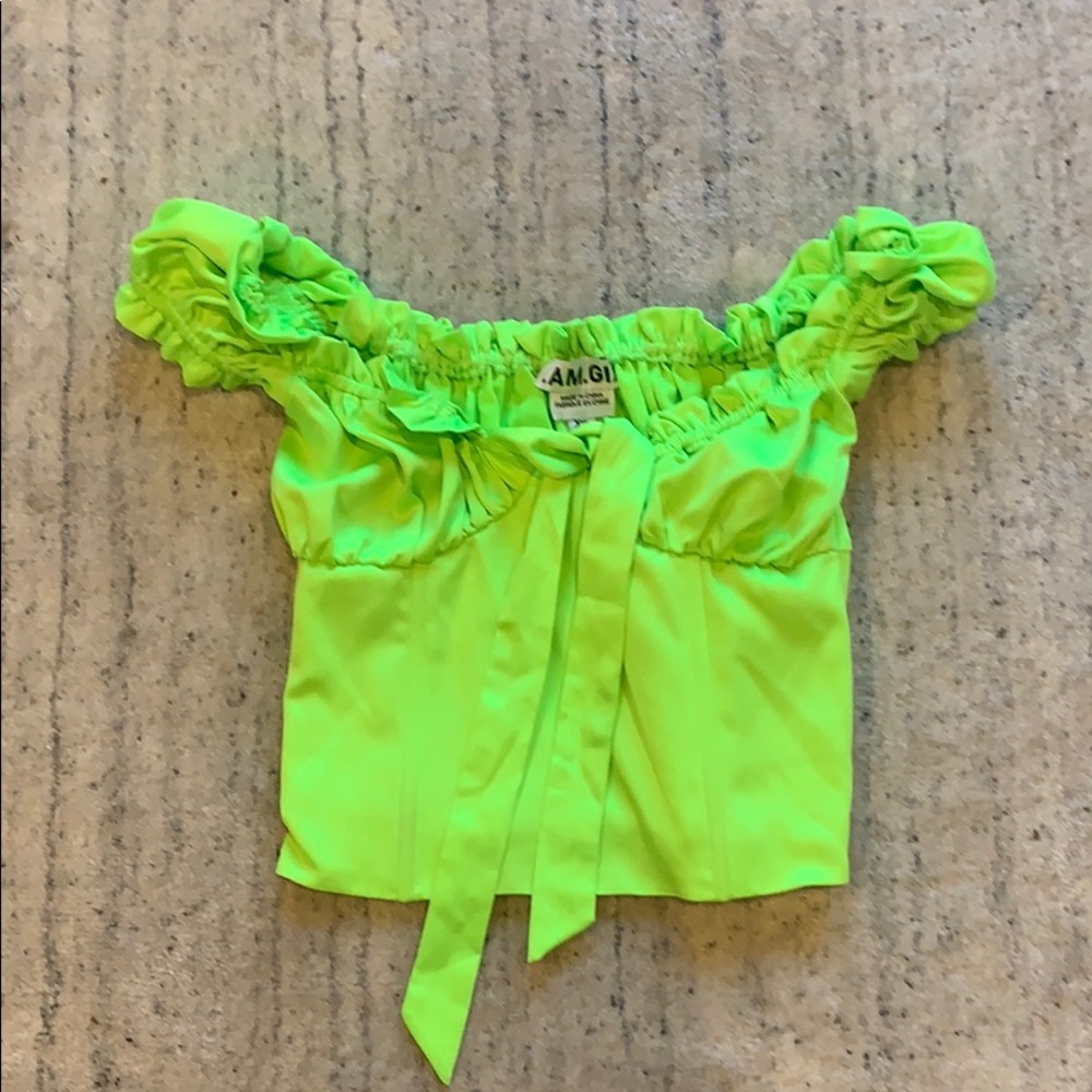 Neon green blouse